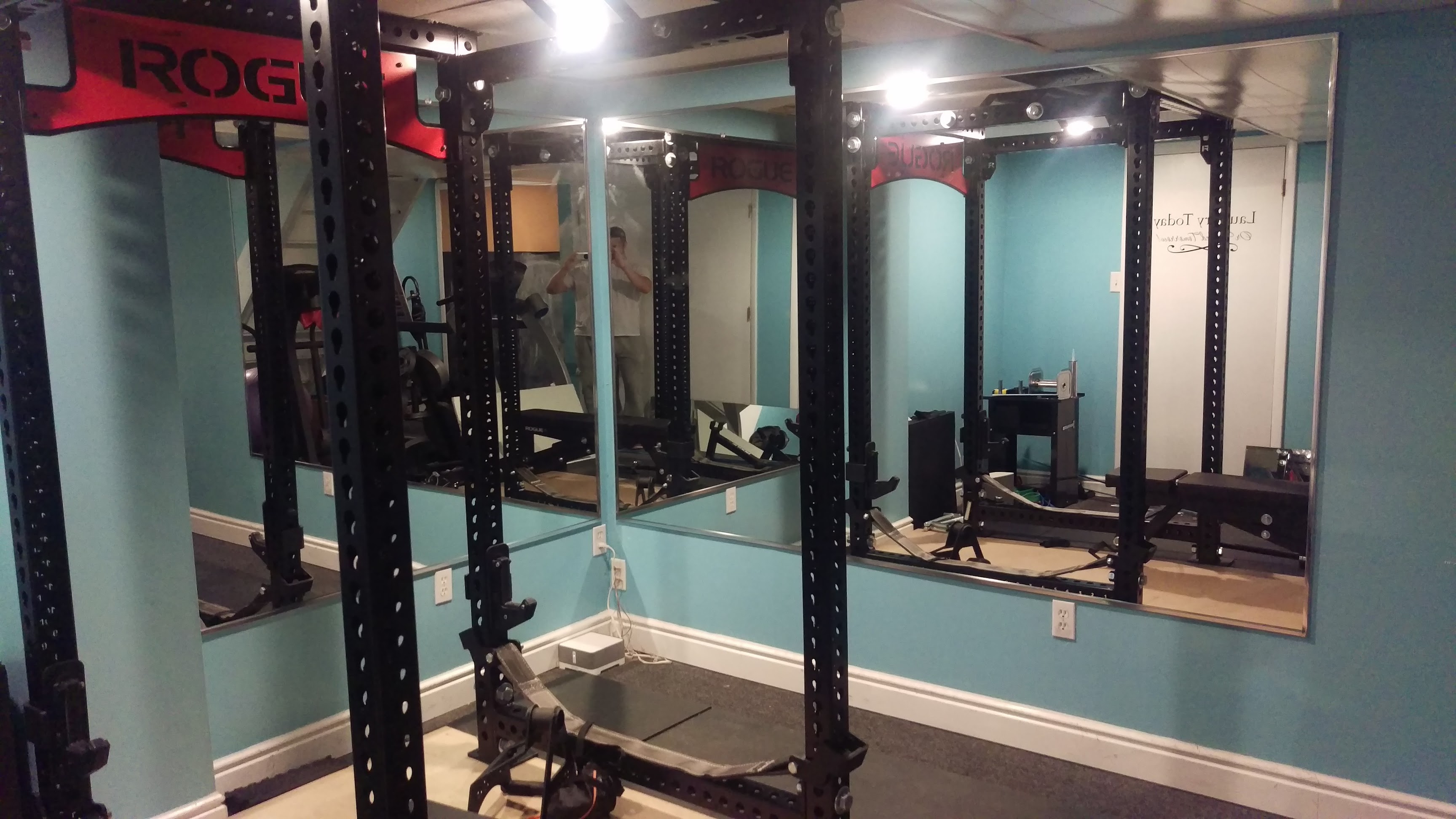 Mirrors installed in the gym