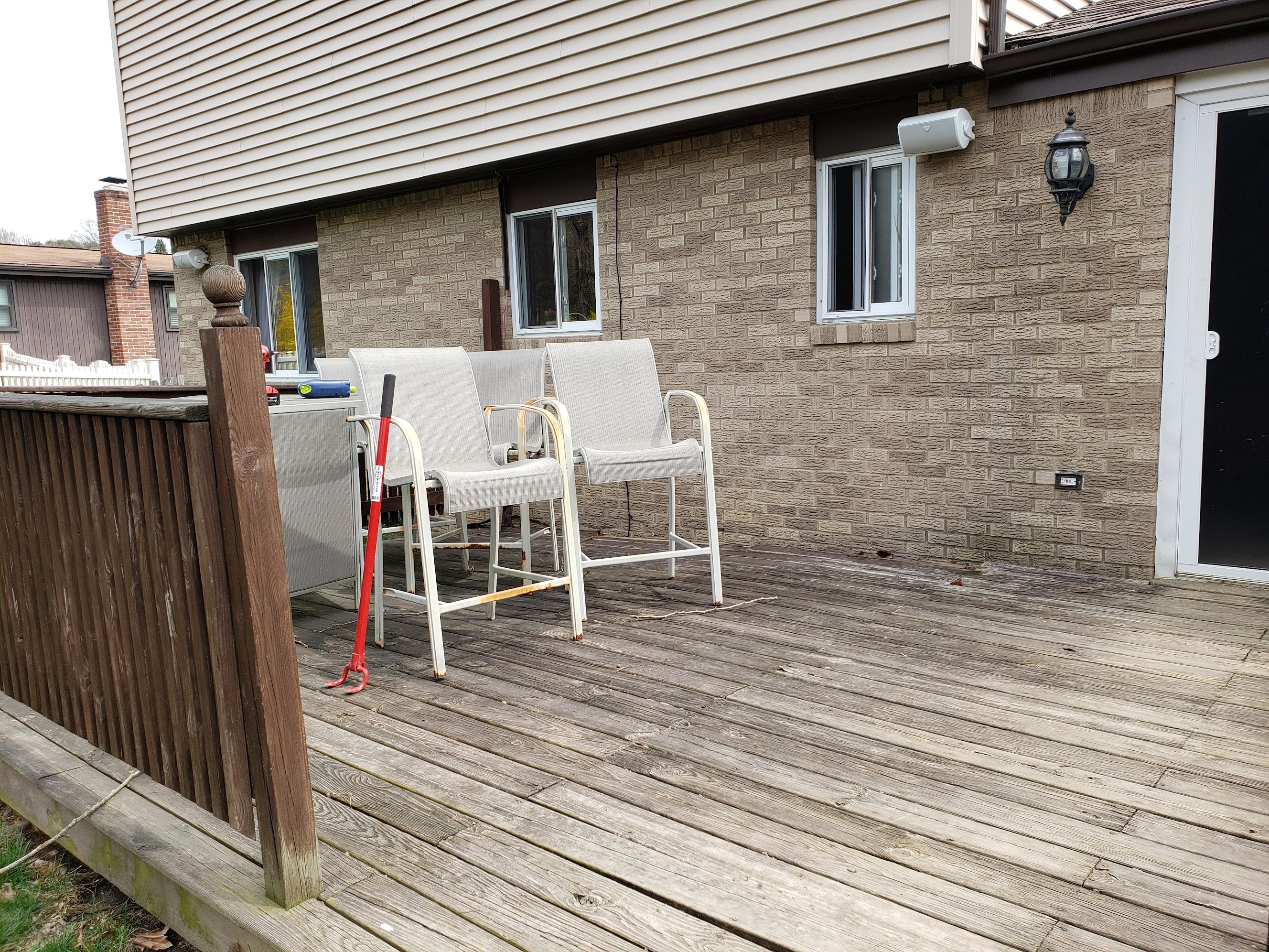 On the old deck looking at the house