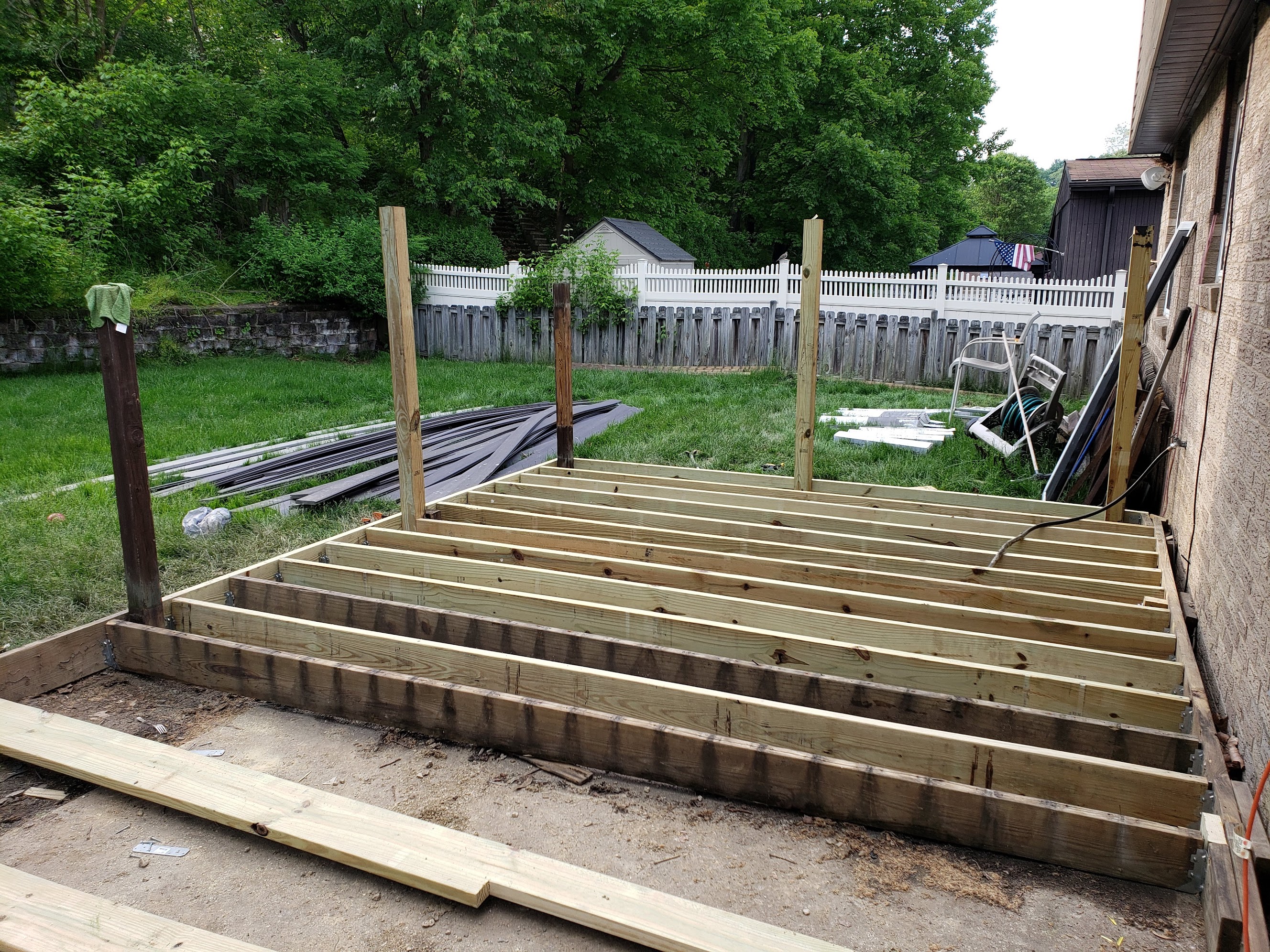 Frame with fence posts