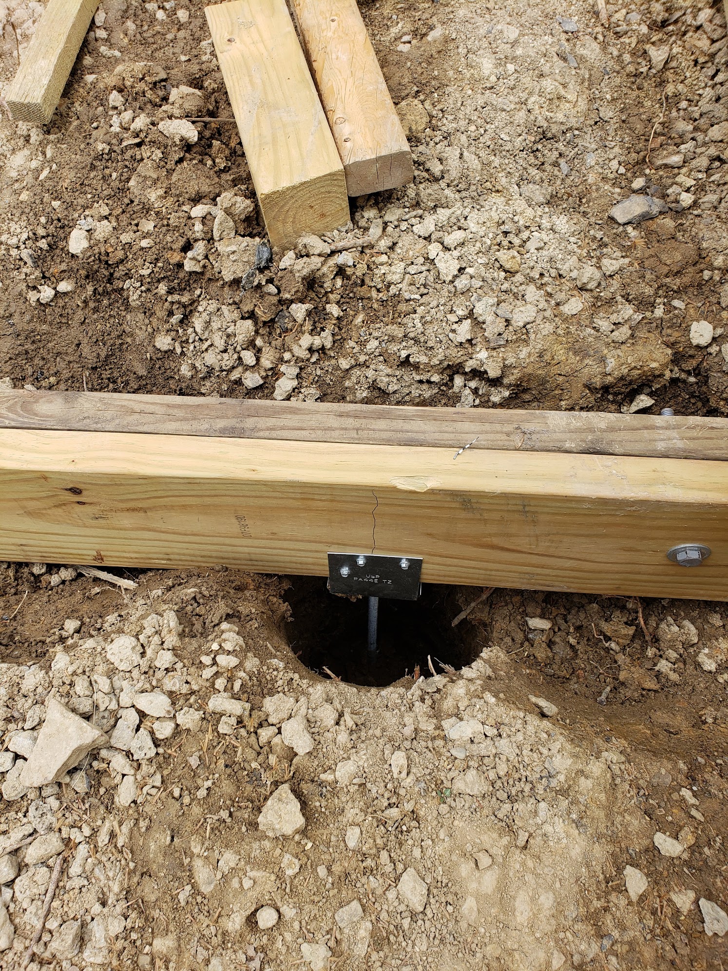 Beam on new post base