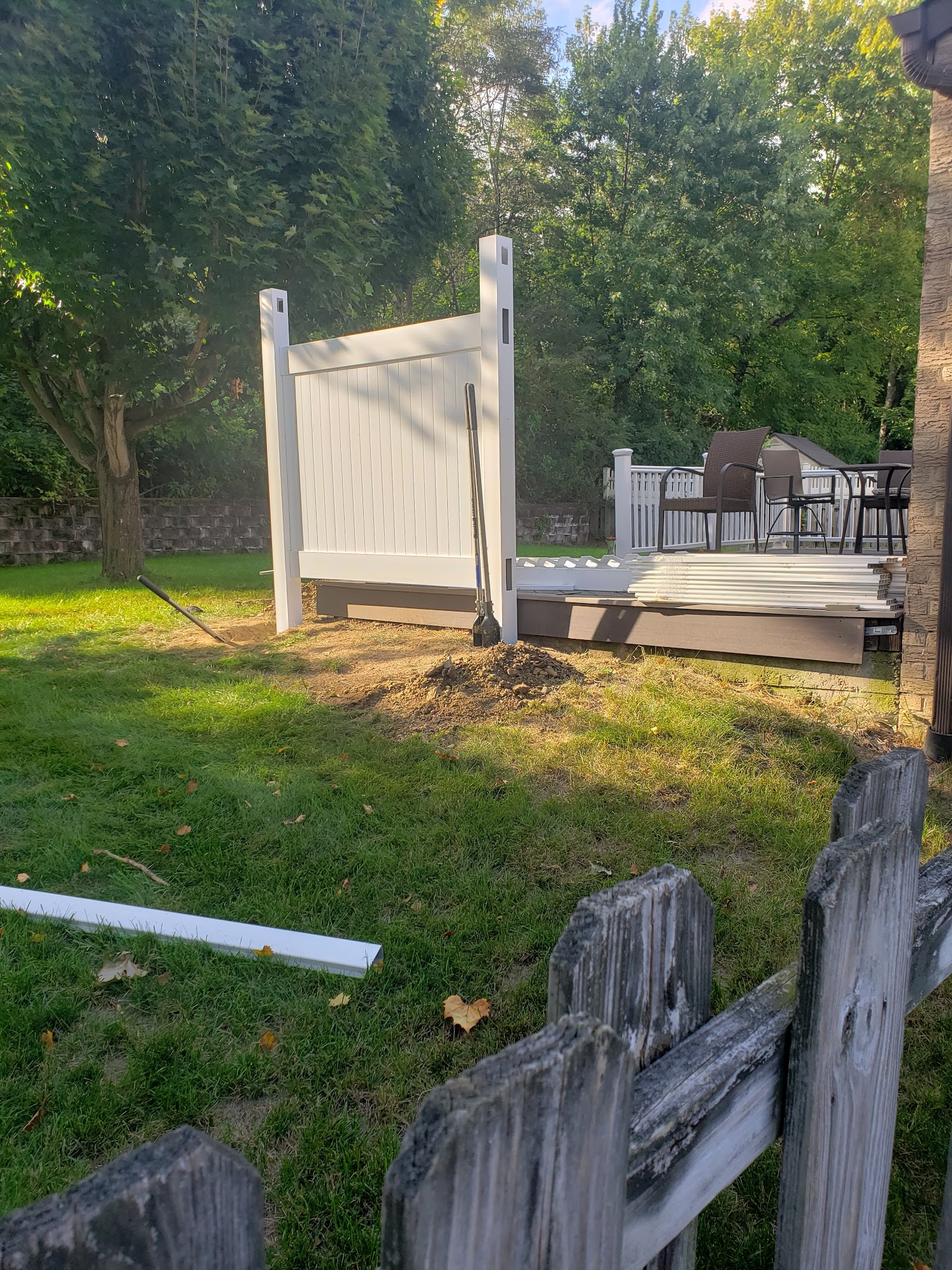 First fence panel standing