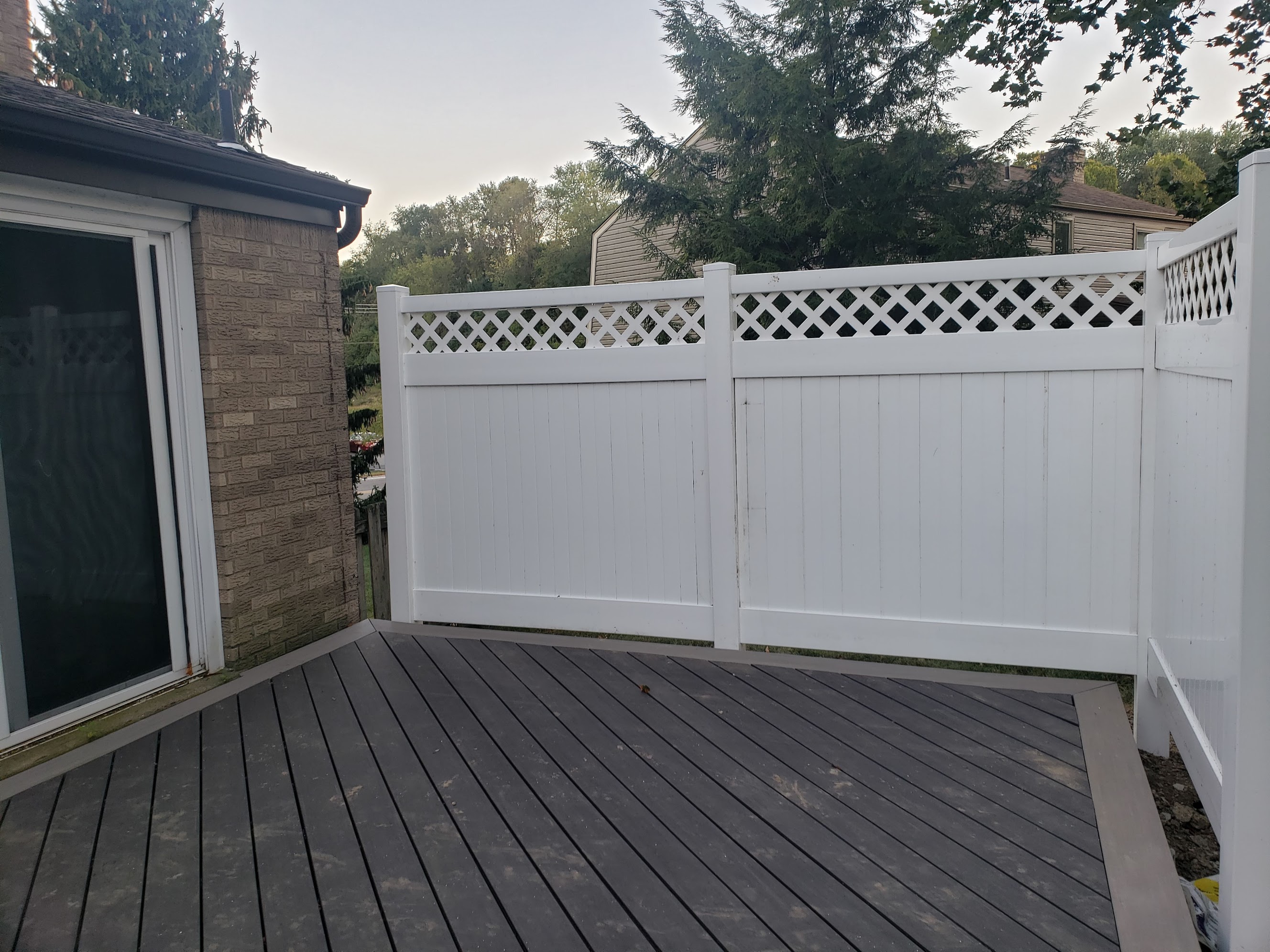Fence complete at dusk