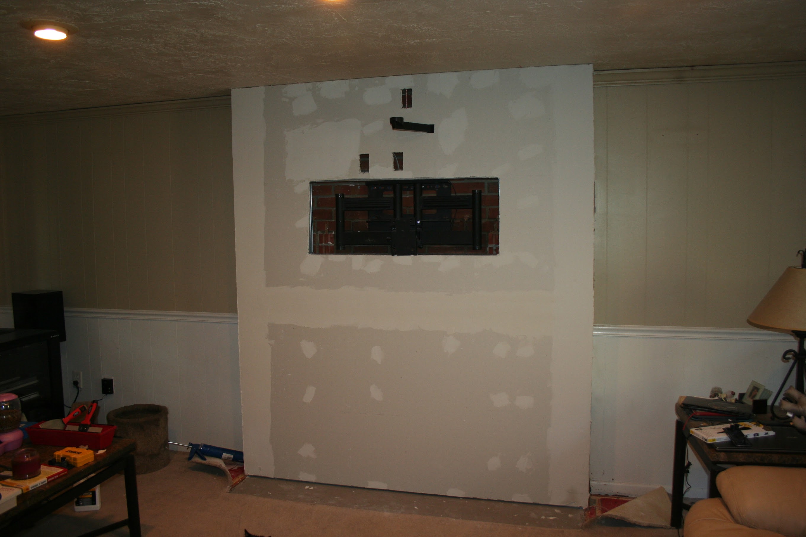 Drywall up with rough openings