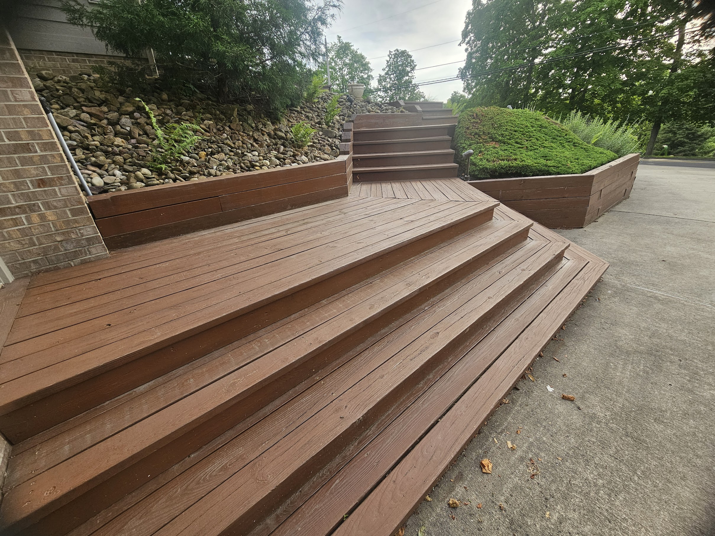 Deck before step lights installed