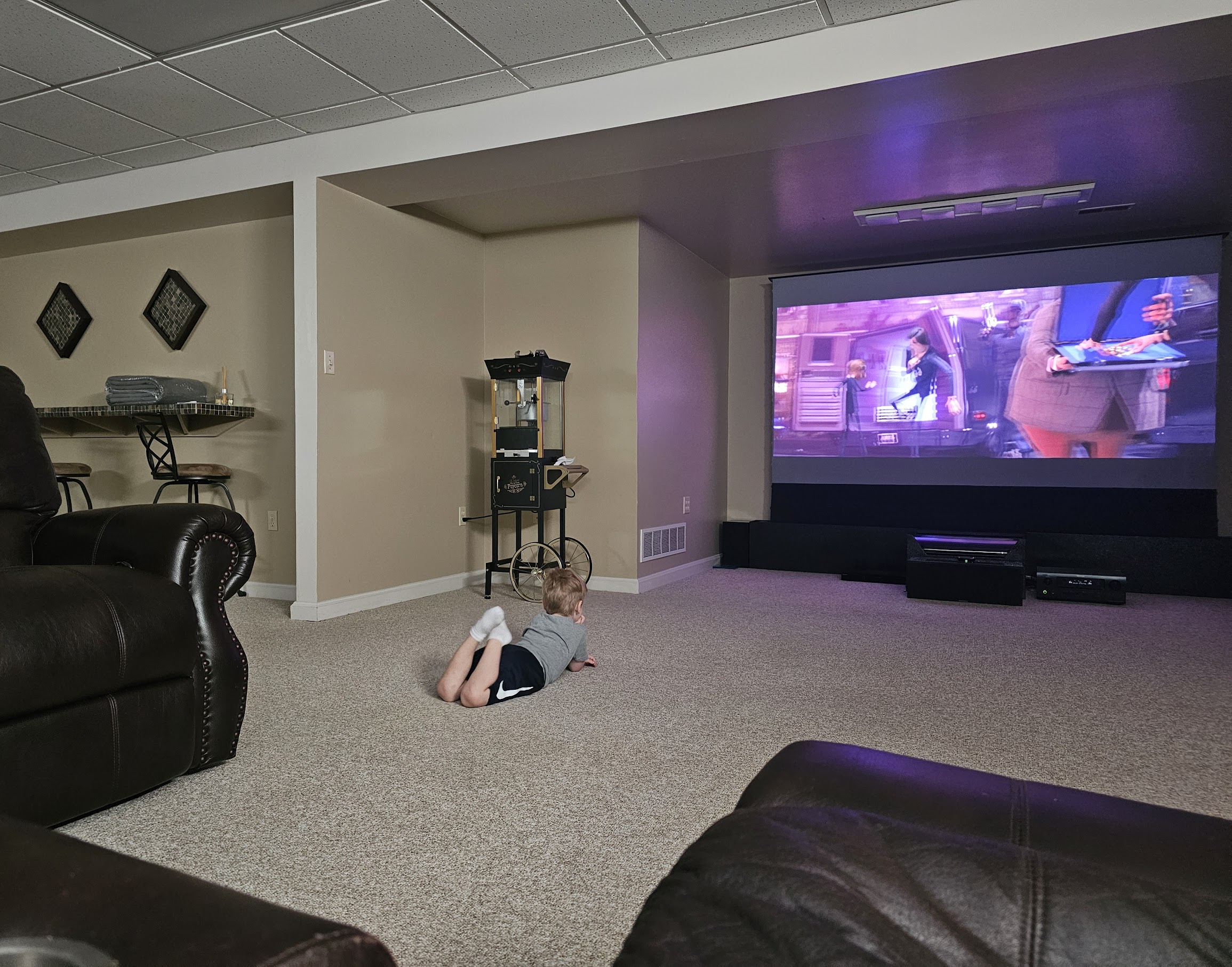 Wide room view before platform build