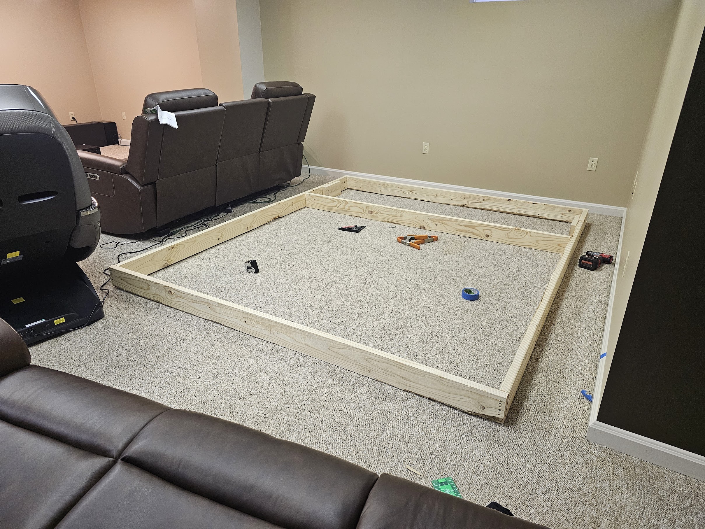 Assembled outer frame before raising