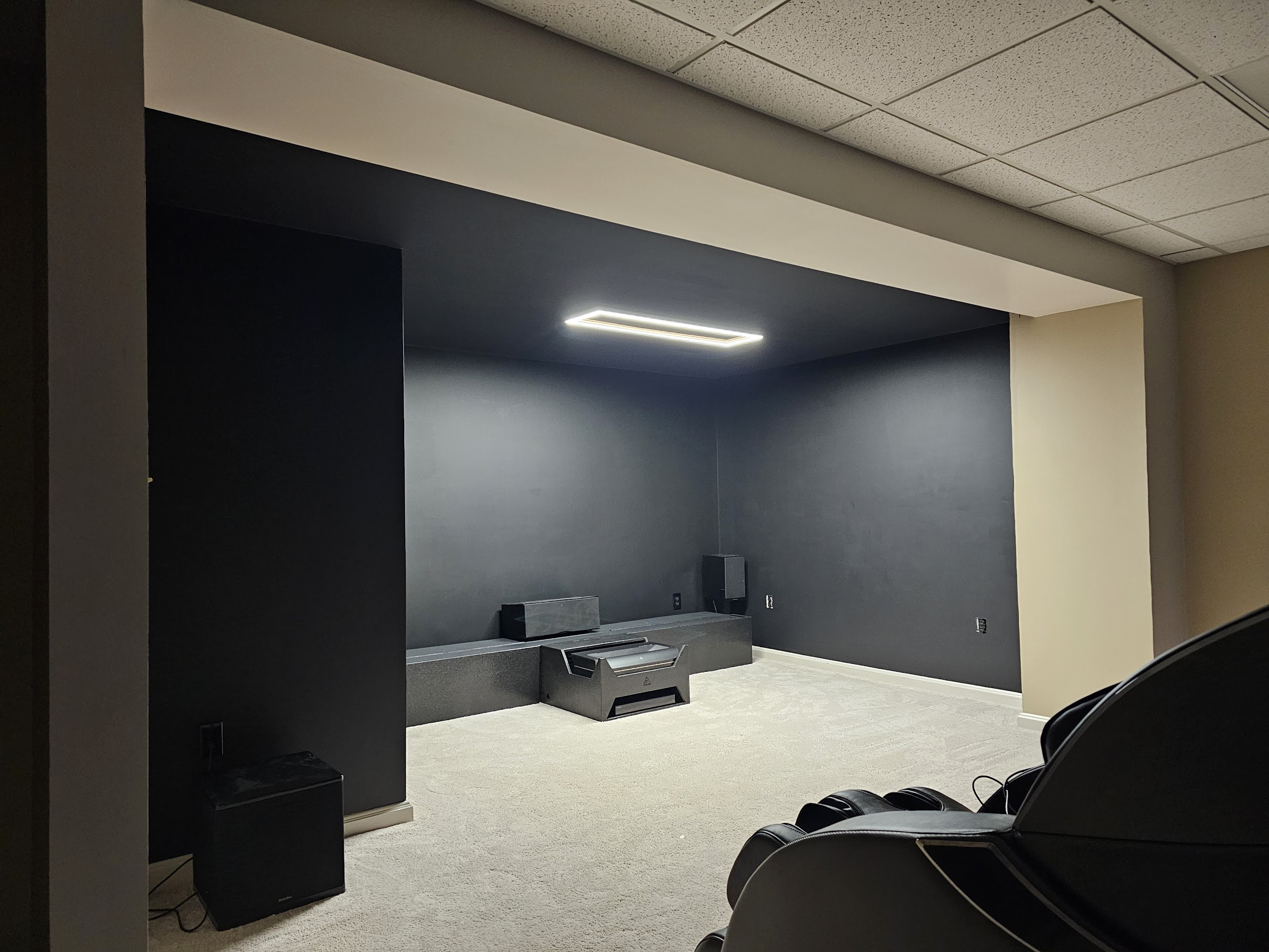 Equipment staged in black nook